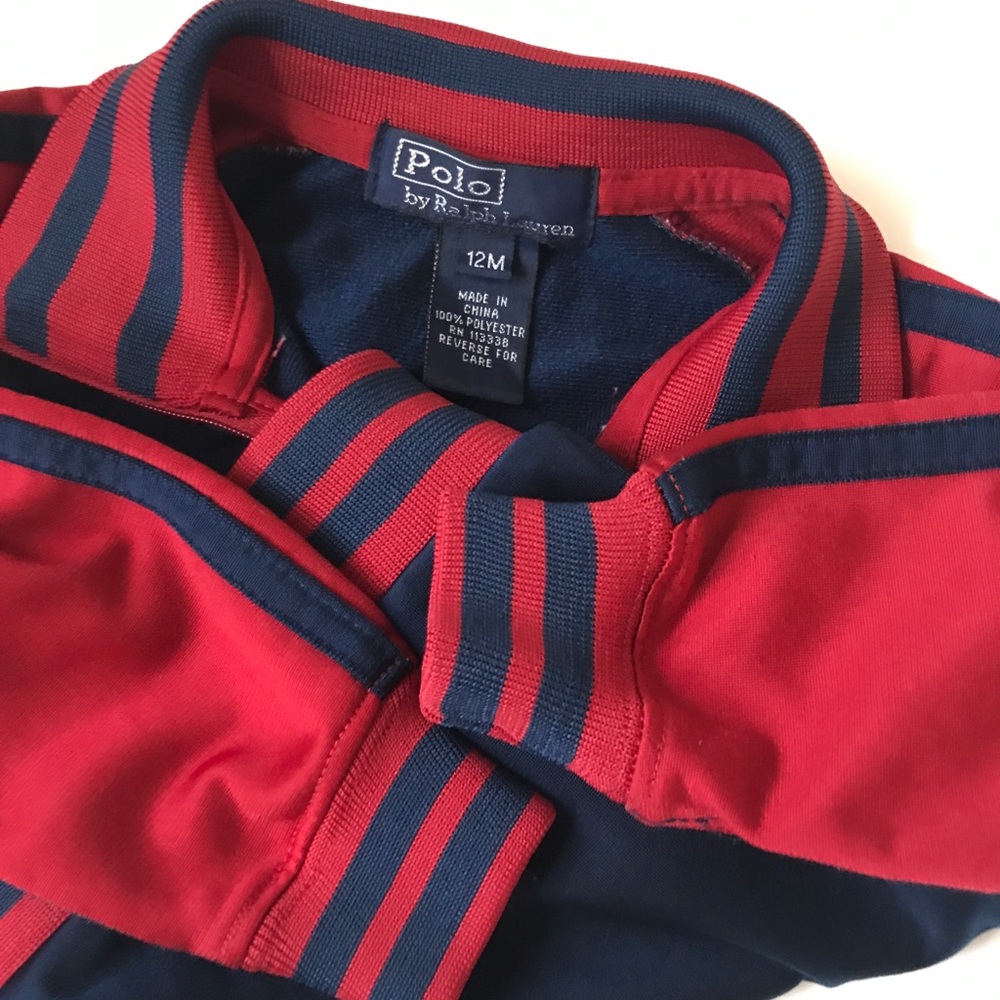 Euc infant baby boys 12m Ralph Lauren polo zip up